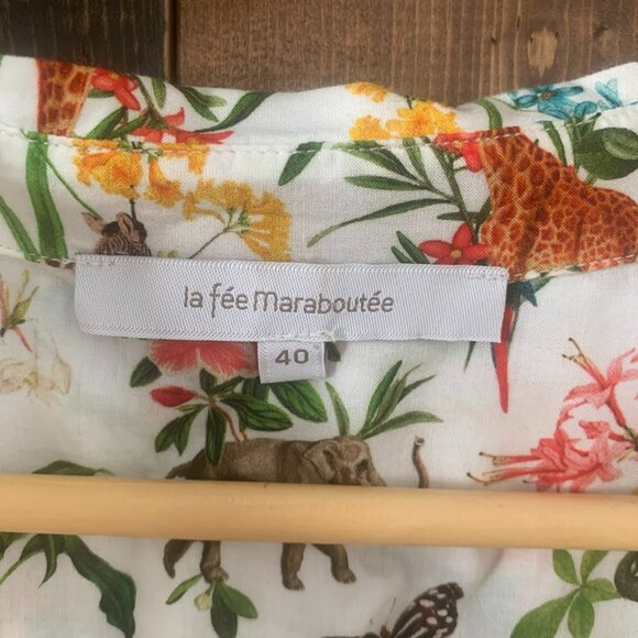 La Fée Maraboutée Women's Animal Print Button Down Shirt Size M - Picture 3 of 4